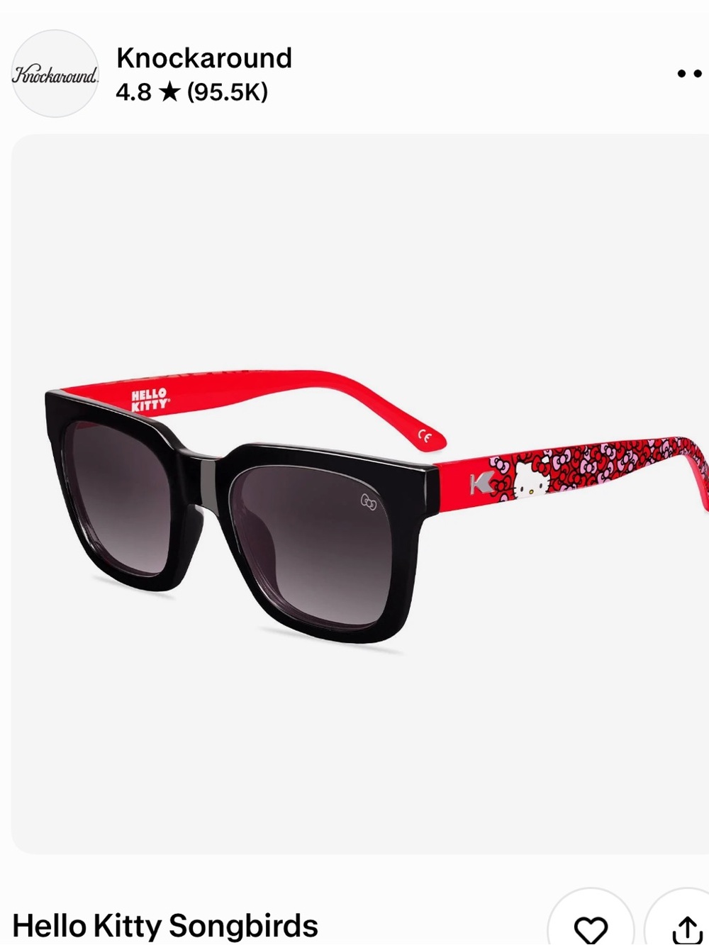 HELLO KITTY KNOCKAROUND SUNGLASSES